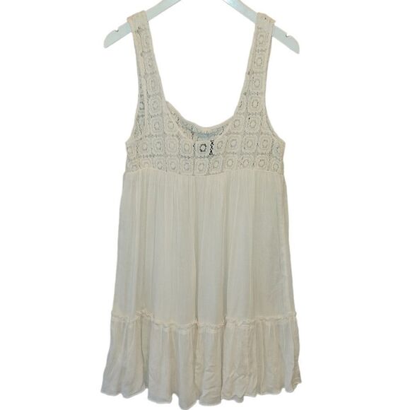 URBAN OUTFITTERS OUT FROM UNDER Thalia Tiered Slip Dress Ivory Cream S - Picture 5 of 13